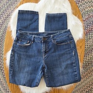 LOFT Womens Curvy Skinny Mid-Rise Jeans